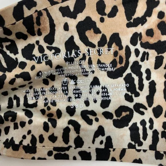 Victoria's Secret Bra Leopard Plunge Front Closure Underwire - Picture 6 of 6